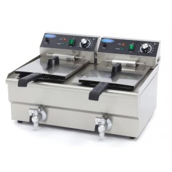 Olajsütő 2x13 literes, leeresztővel