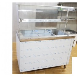 Melegentartó Pult 3xGN 1/1-es Hajlított üveggel